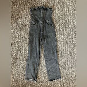 Prettylittlething denim jumpsuit